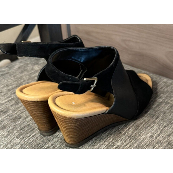 Dr. Scholl's Women's Peaceful Black Wedge Slingback Sandals Size 7.5 - Picture 4 of 8